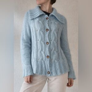 April Cornell chunky Cable knit cardigan
